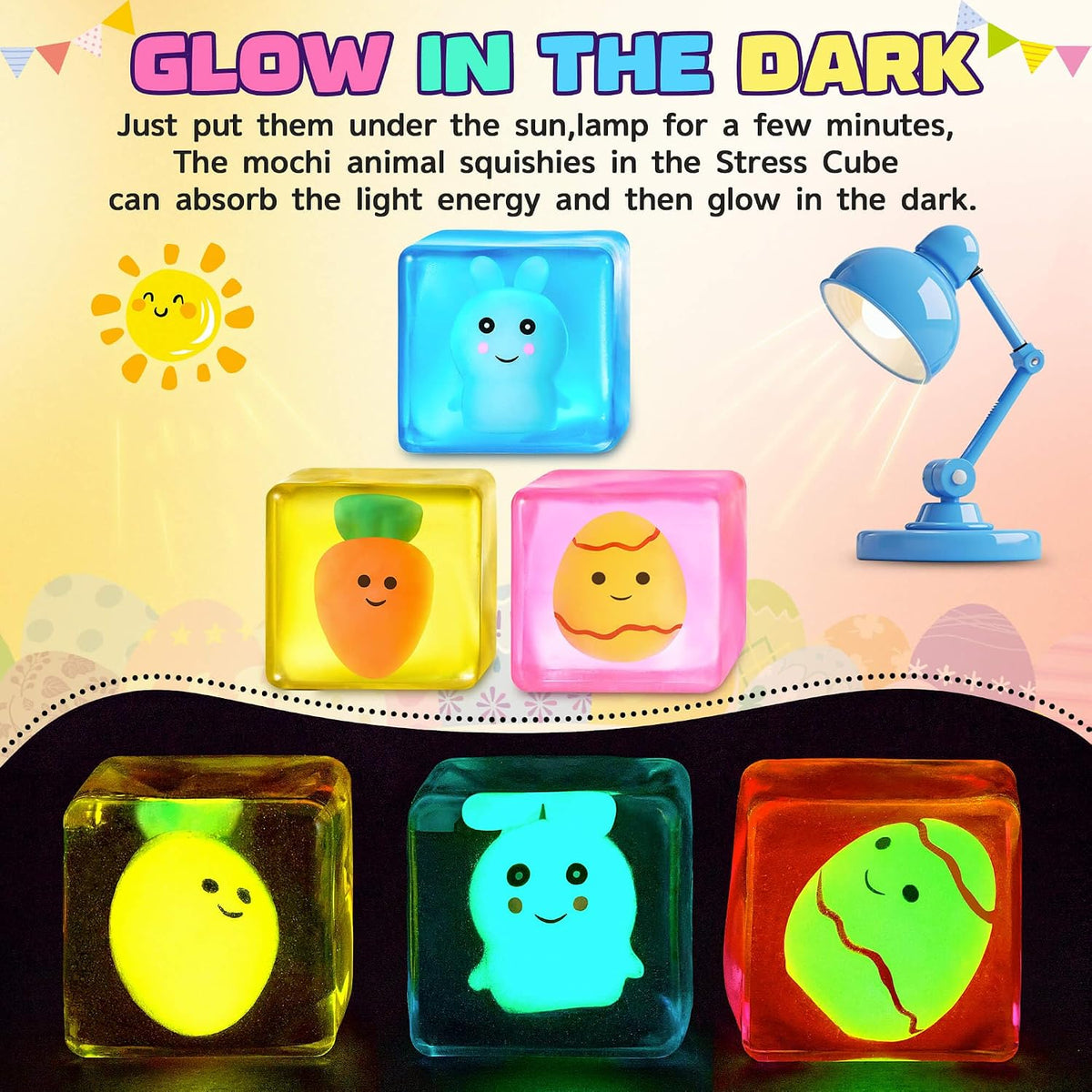 Squishy Fidget Toys Stress Cube - Easter - image 2