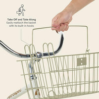 Retrospec Apollo-Lite Lift-Off Bike Basket - Detachable Steel Handlebar Basket with Carrying Handle for Commuting, Shopping & Beach Trips - 14.5in x 9.5in Weather-Resistant Biking Gear