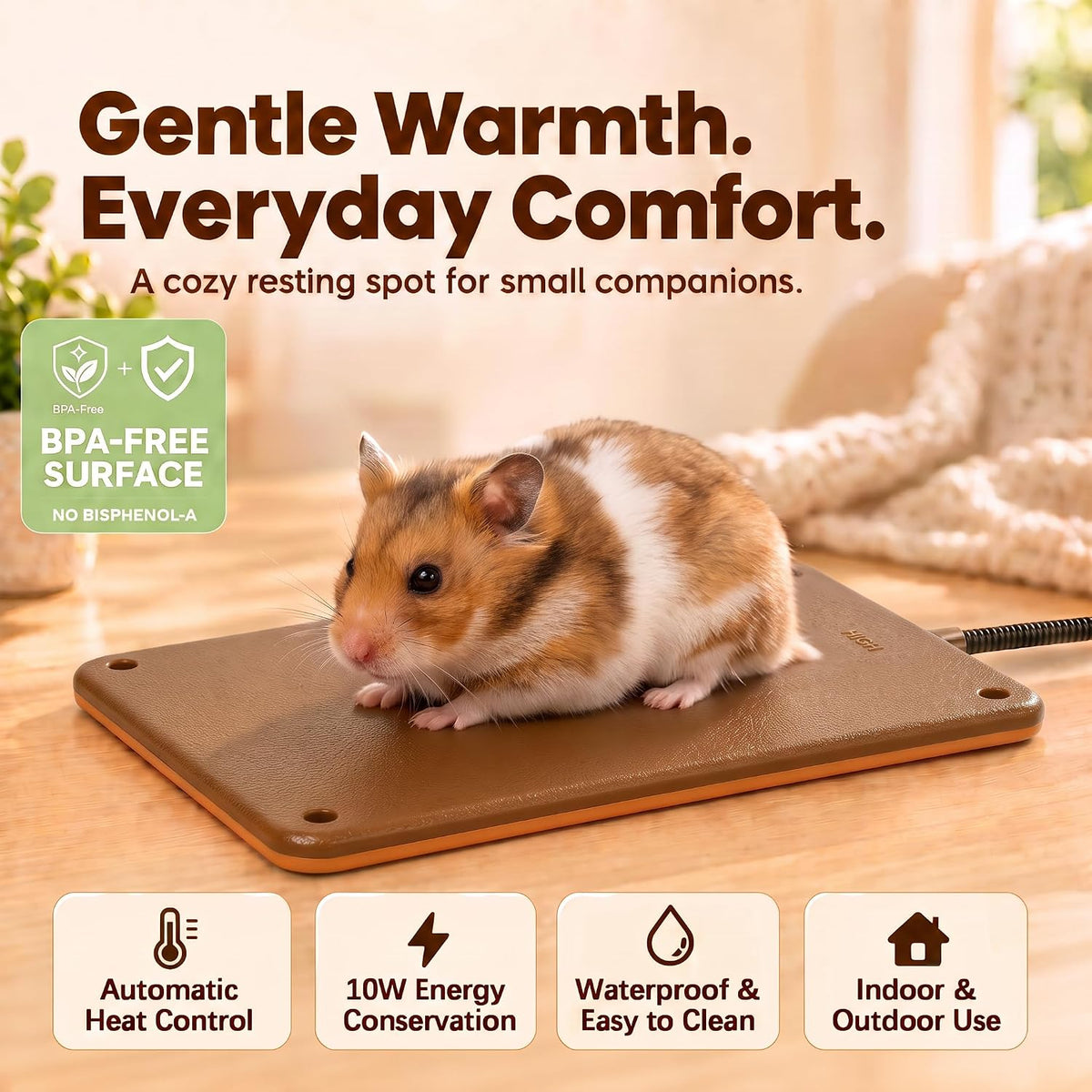 Small Animal Heating Pad, Safety Listed, Thermostatic - S: 9.4" x 6.5" - image 2
