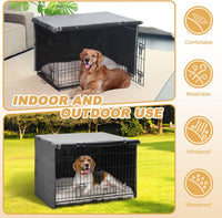 Akinerri Dog Crate Cover, Double Door Waterproof Kennel Cover - 48.0"L x 30.3"W x 32.3"H / Grey - image 3