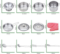 Yellora 12 piece stainless steel play pots and pans set with lids and utensils - view 3