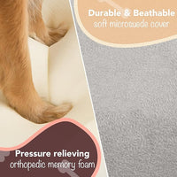 Chester XX-Large Dog Bed - Orthopedic Memory Foam Mattress, Calming Couch Bed, Wall Rim Pillow, Water Resistant Liner, Washable Cover, Non-Slip Bottom, Grey