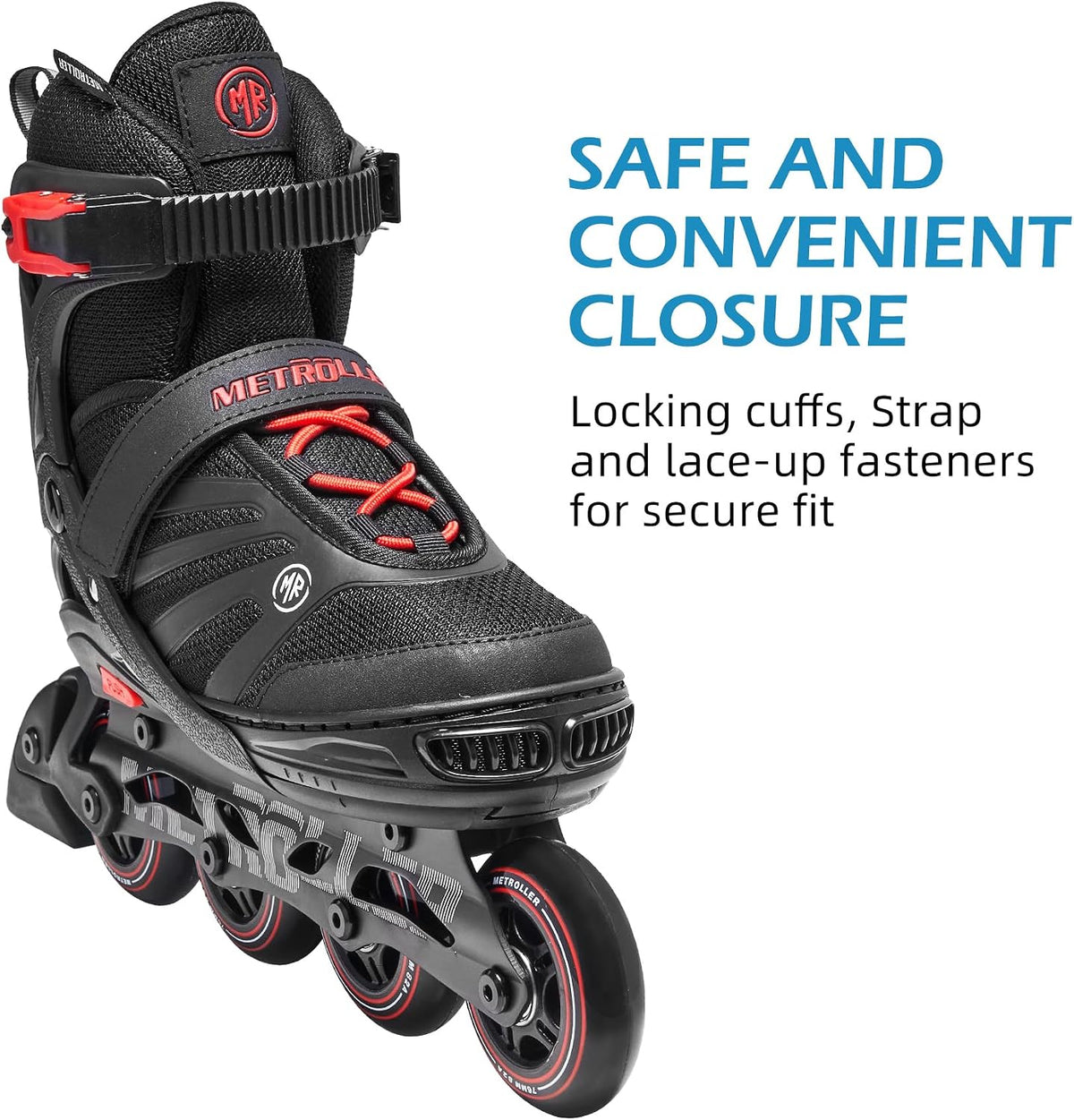 METROLLER Adult Inline Skates for Men Women Teens – Fun for Kids & Family - Red / Medium - Big Kid (1-4 US) - image 3