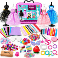 AGENTLAN fashion designer kit for girls with mannequins, fabrics, ribbons and rhinestones