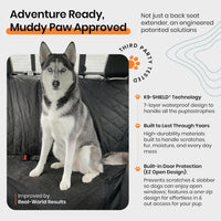 4Knines Back Seat Extender for Dogs Hard Bottom w/EZ Door Guard Grey - Camo / Regular - image 3