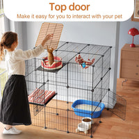 3-Tier Cat Cages Indoor Enclosure DIY Cat Playpen Catio Detachable - 35.4"L x 31.5"W x 35.4"H - image 2