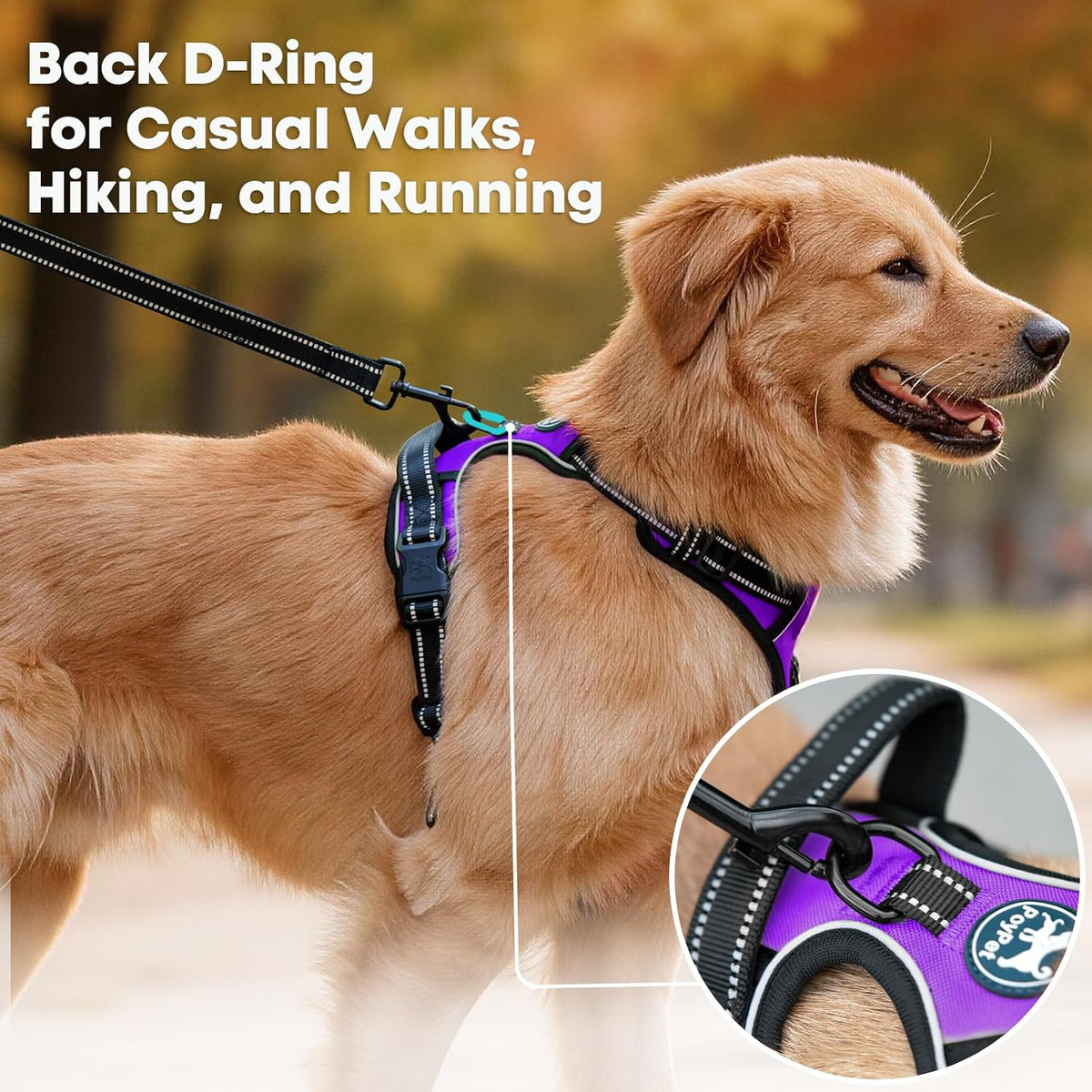 PoyPet No Pull Dog Harness Medium - S / Purple - image 4