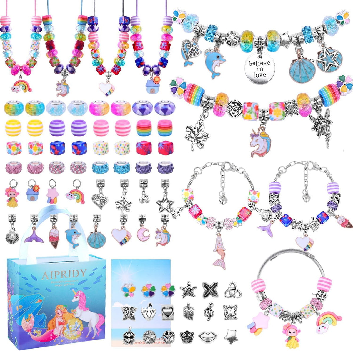AIPRIDY 150 Pieces Charm Bracelet Making Kit - 84 Pieces