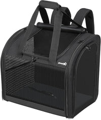 Pecute Cat Backpack with Widened Interior Space, Upgraded Dog Backpack Carrier with Various Ways to Carry, Pet Backpack with Breathable Mesh, Pet Travel Carrier with Soft Padded,Dark Grey
