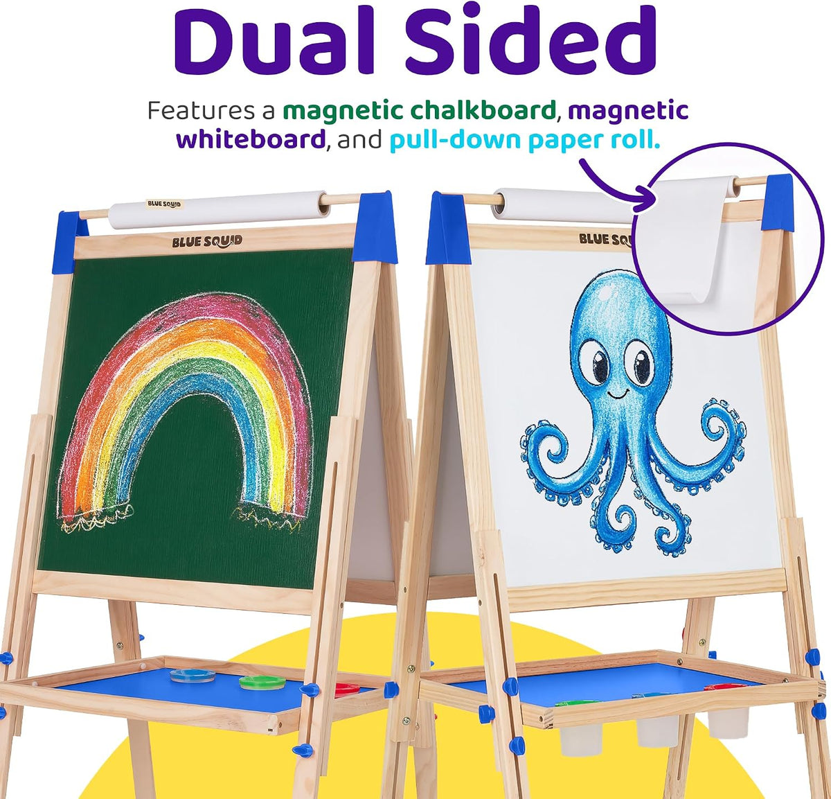 Blue Squid Art Easel for kids Paper Roll x 3 - XL Blue - image 2