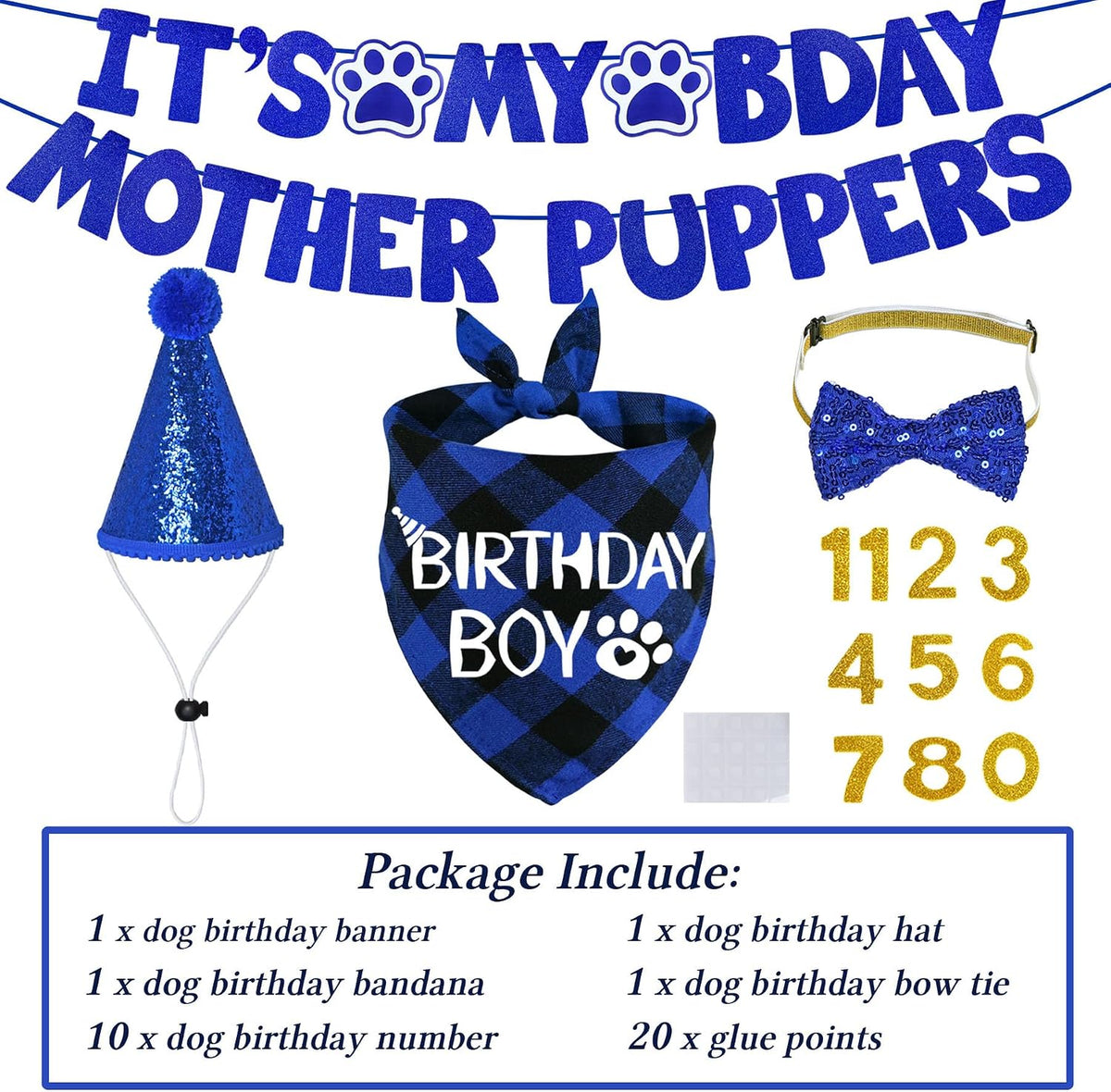 STMK Dog Birthday Decorations - X-Large / Blue - image 3