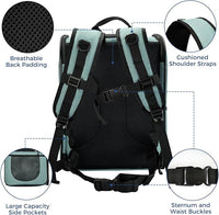Apollo Walker Dog & Cat Carrier Backpack for 4-15lb Pets - Ventilated Safe Design with Padded Back Support, Breathable Mesh Pet Backpack for Hiking, Travel, Outdoor (Blue)
