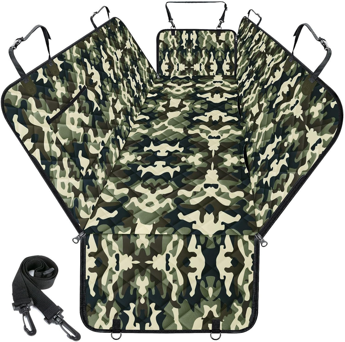 Waterproof Dog Car Seat Cover for Back Seat, Pet Hammock, L - Camouflage / Small,Standard