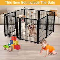 Doorless 48 in(H) Decorative Garden Fence and Borders, 12 Panels Total 26.6 Ft(L), Outdoor Dog Fence, Fencing for Garden Beds, Dog Play Pen Outdoor, Flower Bed Fencing, Black