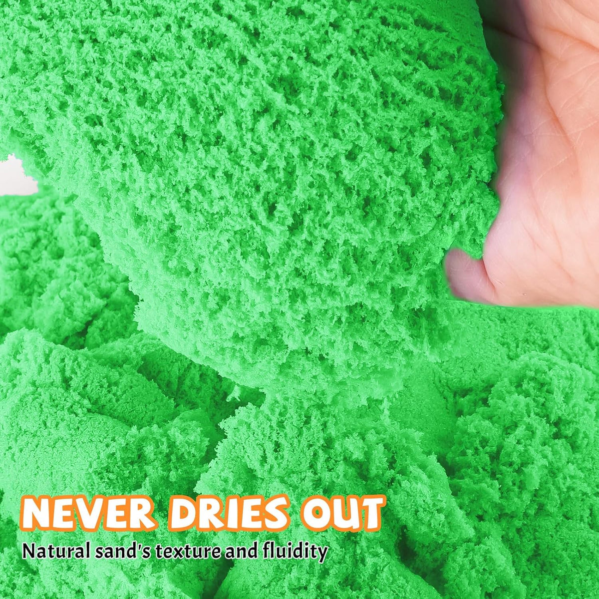 NiToy FlexiSand 11lbs Toy Sand 5 Colors Self-Sticking Non-Toxic - Green - image 3