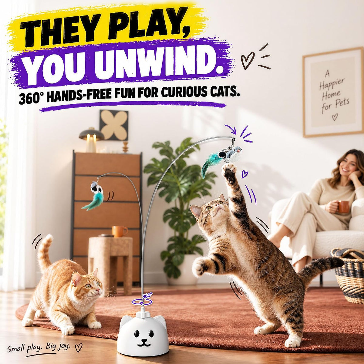 Interactive Cat Toys for Indoor Cats - White - image 2
