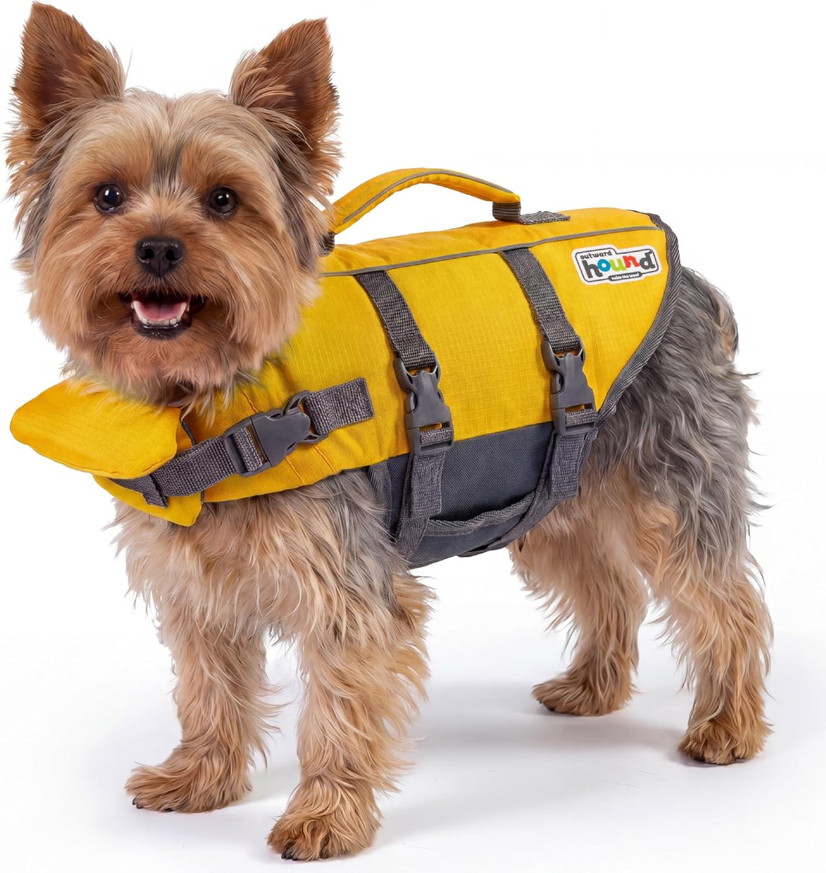 Outward Hound Granby Splash Dog Life Jacket, Life Vest - Yellow / X-Small (Chest Girth: 11"-15")