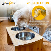 Elevated Dog Bowls, Bamboo Raised Dog Bowl Stand – Essentials for Dogs - Natural / Large: 10'' Tall-48oz Bowl - image 3