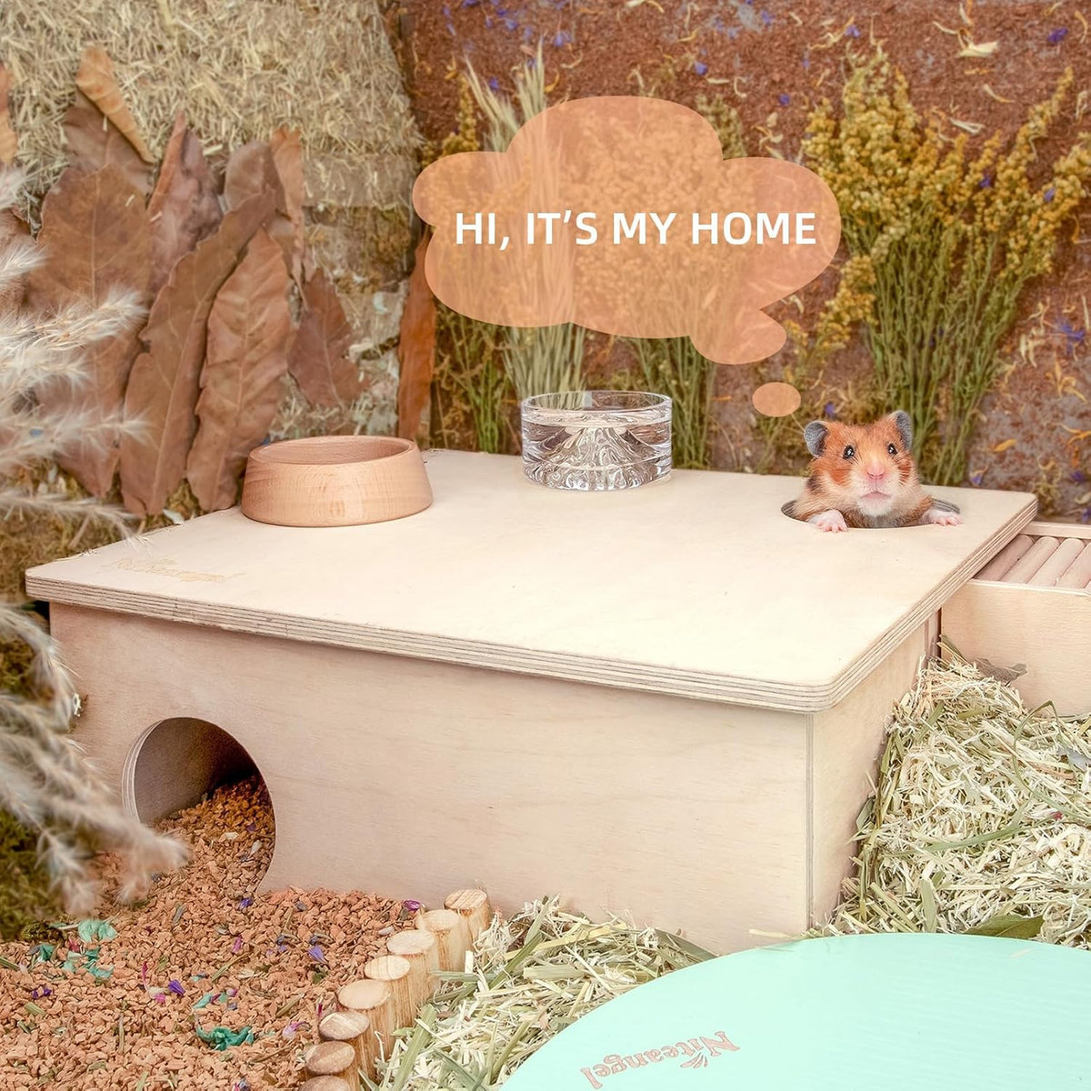 Niteangel Birch Chamber-Maze Hamster Hideout - Rectangular 3-Chamber Hideout-Large - image 3