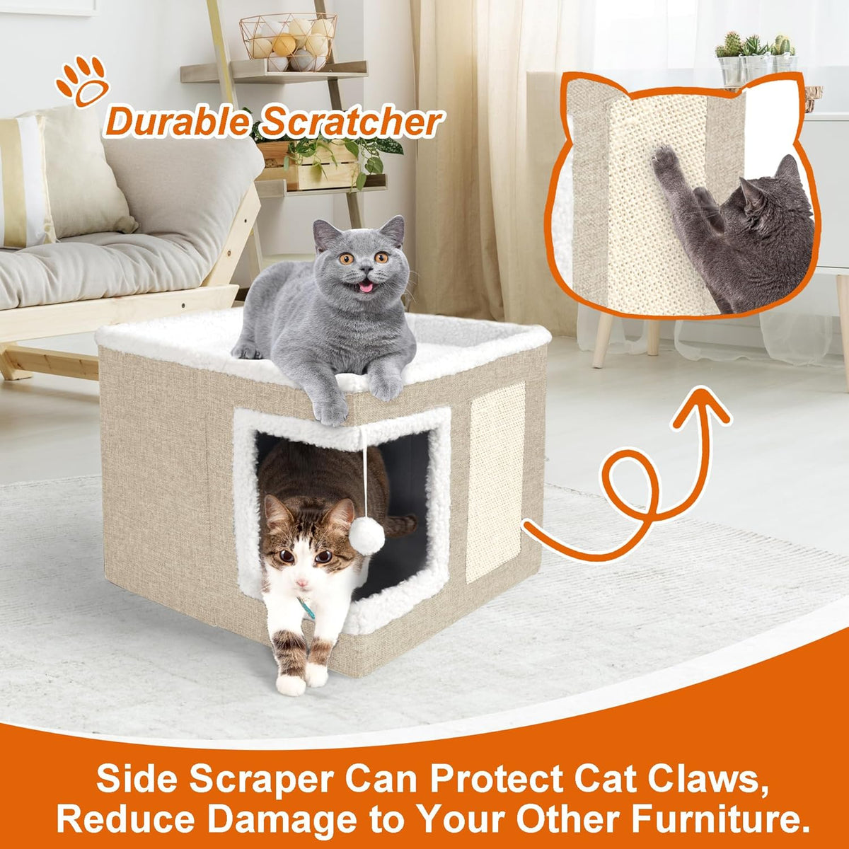 Loyareal Cat Houses for Indoor Cats - S / Khaki - image 2