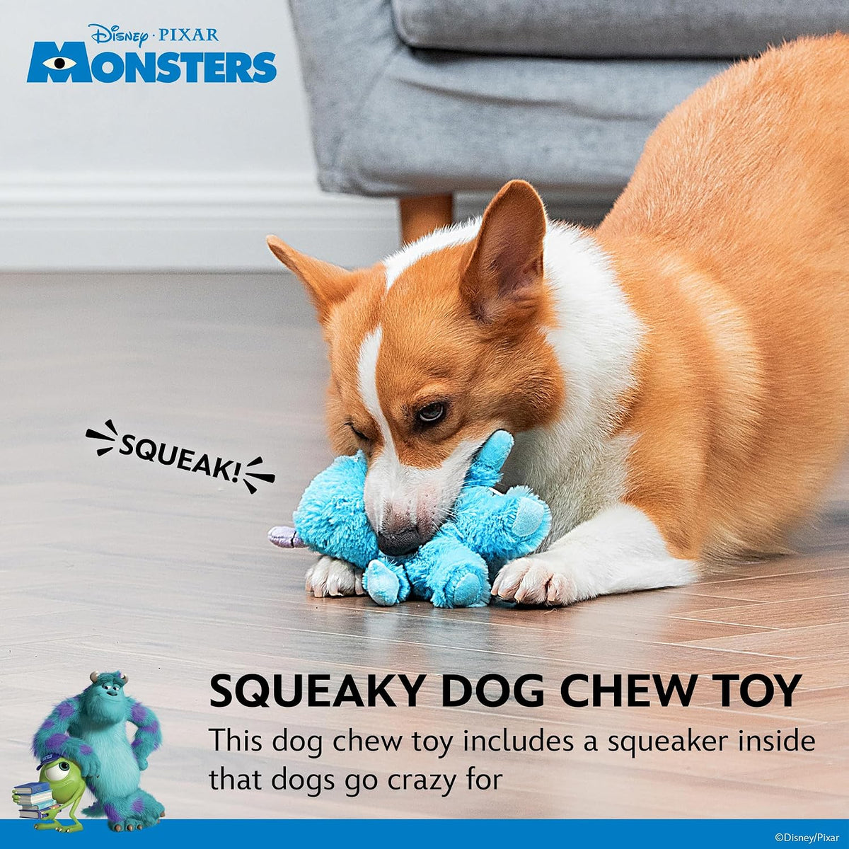 Disney for Pets Pixar Monsters Inc Sulley Plush Dog Toy - Sulley Plush Toy / 6 Inch - image 4