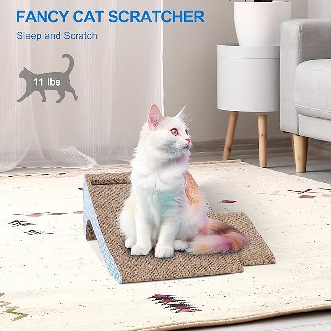 Slope Cut Ball Cat Scraper Combination - Durable Cat Leisure Bed - Indoor Scraper and Play House - Corrugated Toy Cat Birthday - 17.1L*7.4W*6.5H