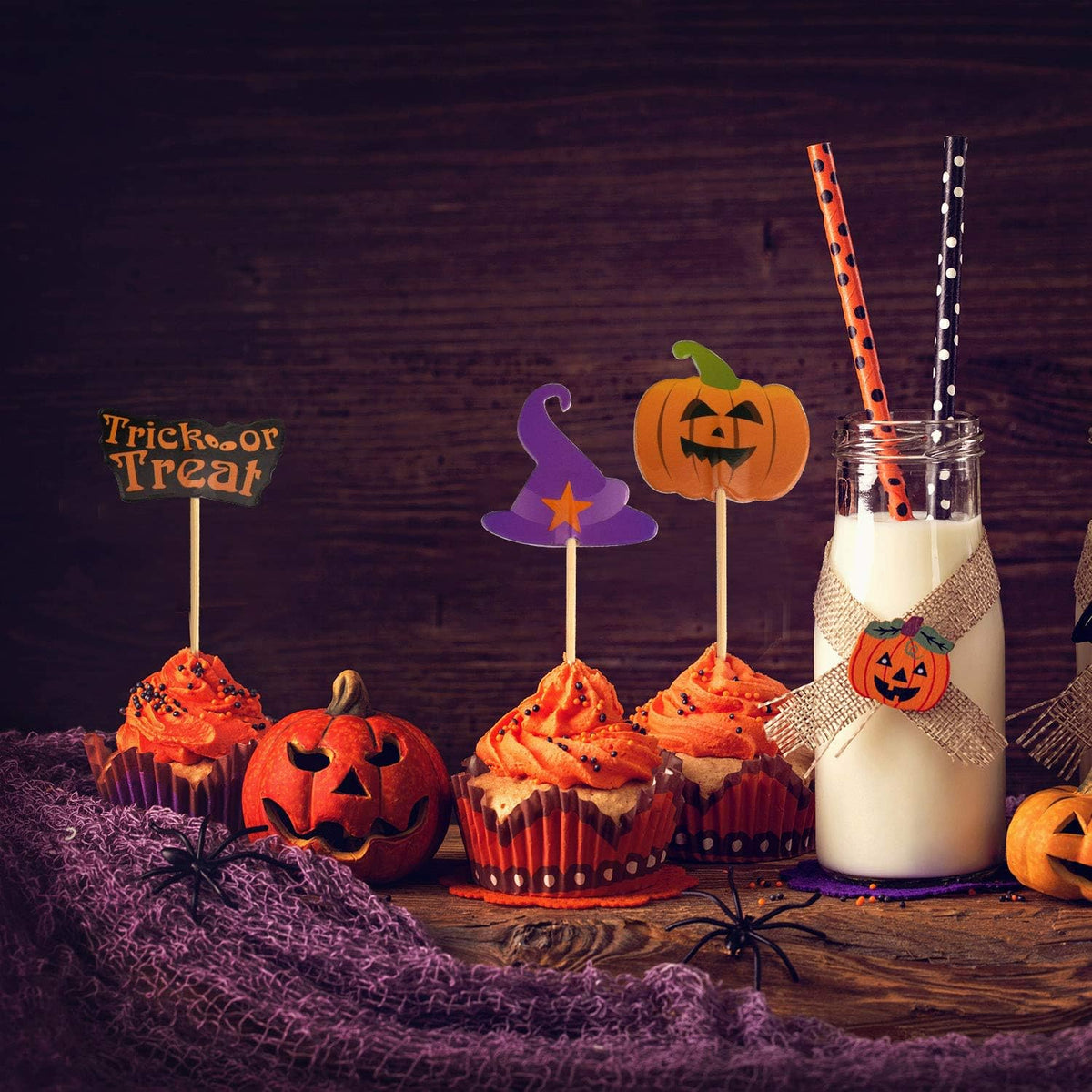 FEPITO 60 Piece Halloween Decoration Toppers - 60 - image 2