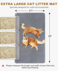 Fostanfly Cat Litter Mat, Machine Washable - Grey - image 2