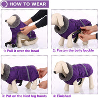 QBLEEV Warm Dog Coat, Reflective Dog Jacket - Purple / Small - image 4