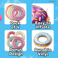 24-Inch Inflatable Donut Pool Floats Bulk Swim Rings for Kids – Fun for Kids & Family - image 2