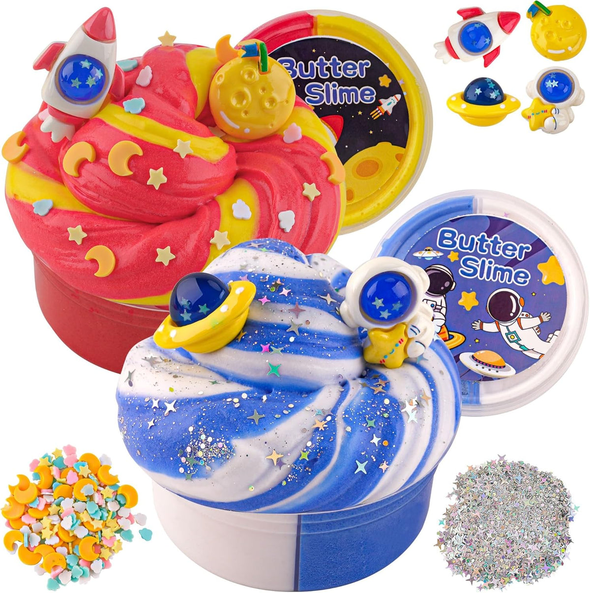 LAWOHO 18 pack butter slime kit for girls with slime add-ins and charms - view 5