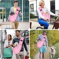 Dog and Cat Sling Carrier, Hands Free Reversible Pet Papoose Bag - Pink - image 2