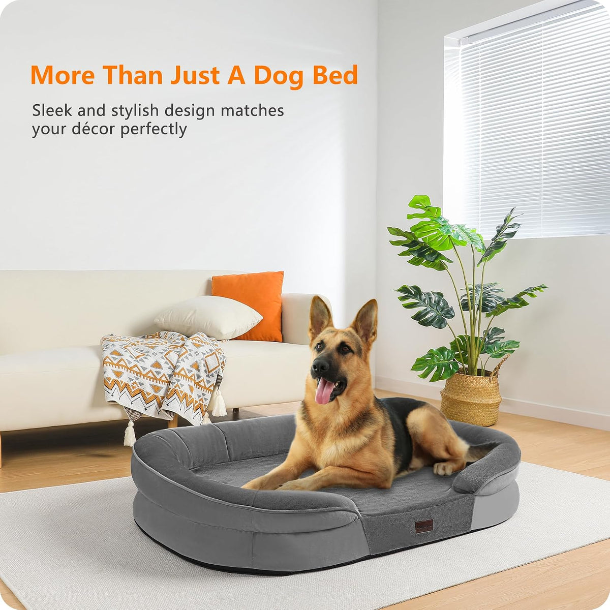 Orthopedic Waterproof Medium Dog Bed Sofa, Gel Memory Foam, 36" – Essentials for Dogs - Medium Grey / X-Large(45 x 32 x 7 inch) - image 2