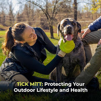 Yellow Tick Removal Glove for Humans & Pets - Safely Remove Ticks Effortlessly, Chemical-Free, Durable, Portable Tick Management Tool for Outdoor Adventures & Everyday Use