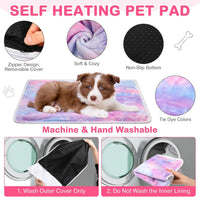 4 Pack Self Heating Cat Pad Self Warming Dog Mat, Heart - Tie Dye / 20 x 28 Inches - image 3