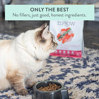 Meow e - Chicken & King Salmon Recipe, Dry Cat Food Use as a Complete Diet, Topper, Mixer, or as Cat Training Treats, All Life Stages, 3.5 oz
