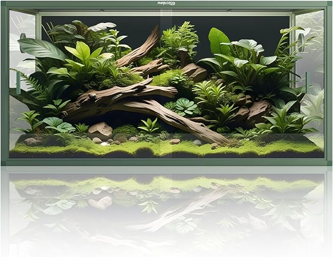 120 Gallon Bearded Dragon Tank,48" x 24" x 24" Reptile Tank with Sliding Door Top Screen Ventilation, Front Opening Reptile Enclosure for Easy Maintenance