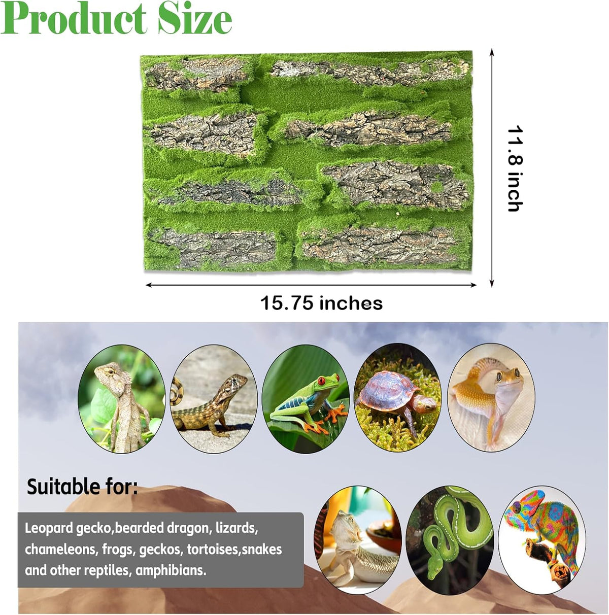 Reptile Terrarium Cork Background - [2 PCS] - image 4