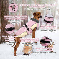 QBLEEV Warm Dog Jacket, Waterproof Dog Winter Coat with Harness – Essentials for Dogs - Pink / Medium - image 2