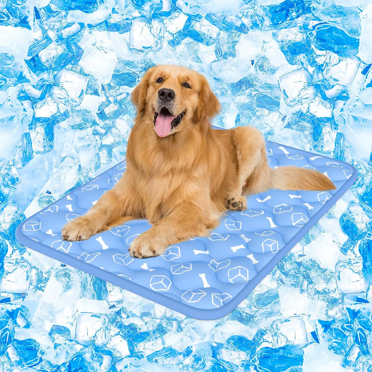 Dog Cooling Mat 2.0, Ocean Blue - X-Large / Blue
