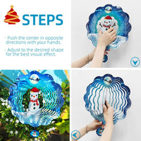 FANTAART Christmas wind spinner, 12 inch stainless steel snowman yard sculpture - view 20