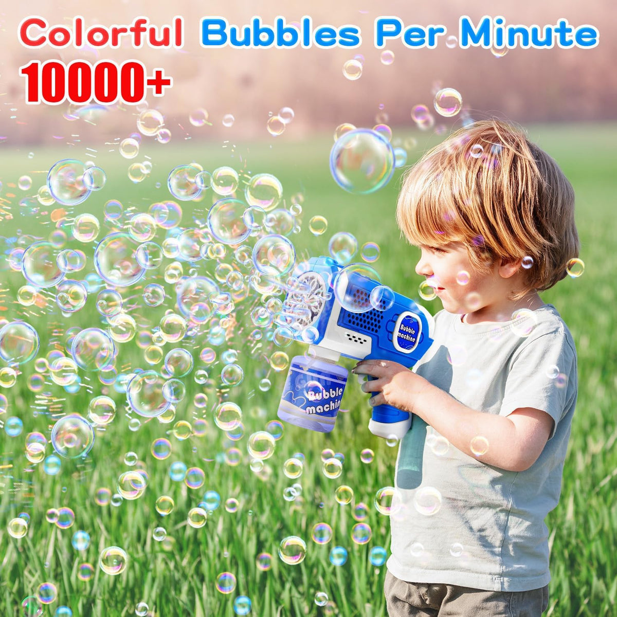 EagleStone Bubble Machine Guns 2 Packs with 2 Solutions 20 Concentrate – Fun for Kids & Family - Blue,pink - image 3