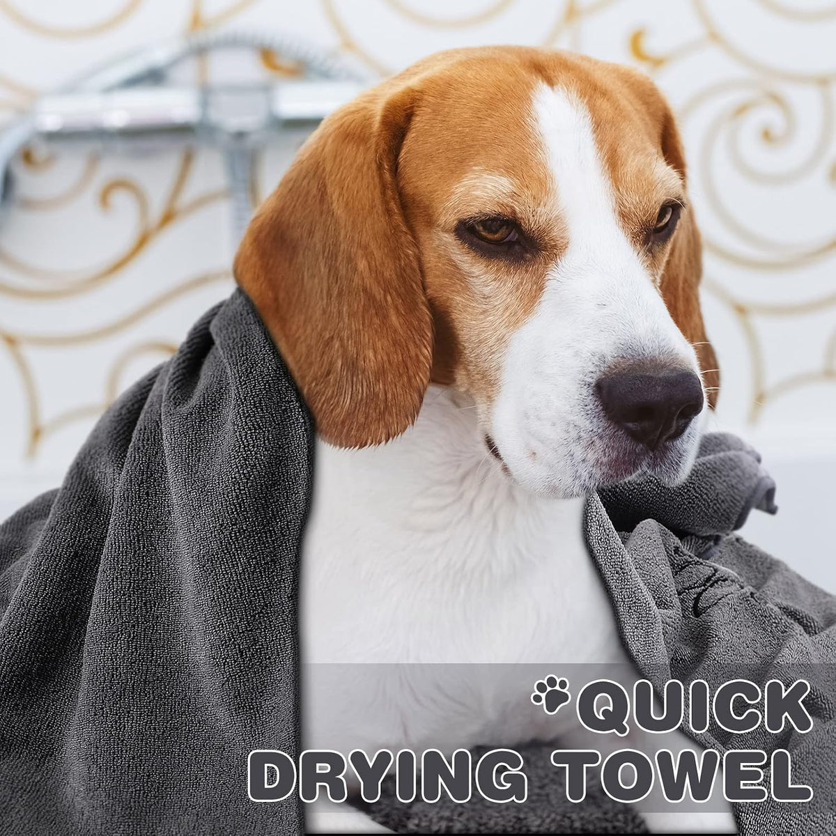Chumia 4 Pcs Dog Towels for Drying - 30 x 50 Inch / Gray - image 2