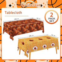 Gatherfun Football Party Decorations Disposable Tablecloth Plastic - basketball - image 2