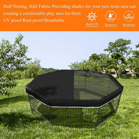 Playpen Top Cover for 24'' Width 8 Panel Pen - Black / Only Top Cover, Adhesive Tape Connections - image 3