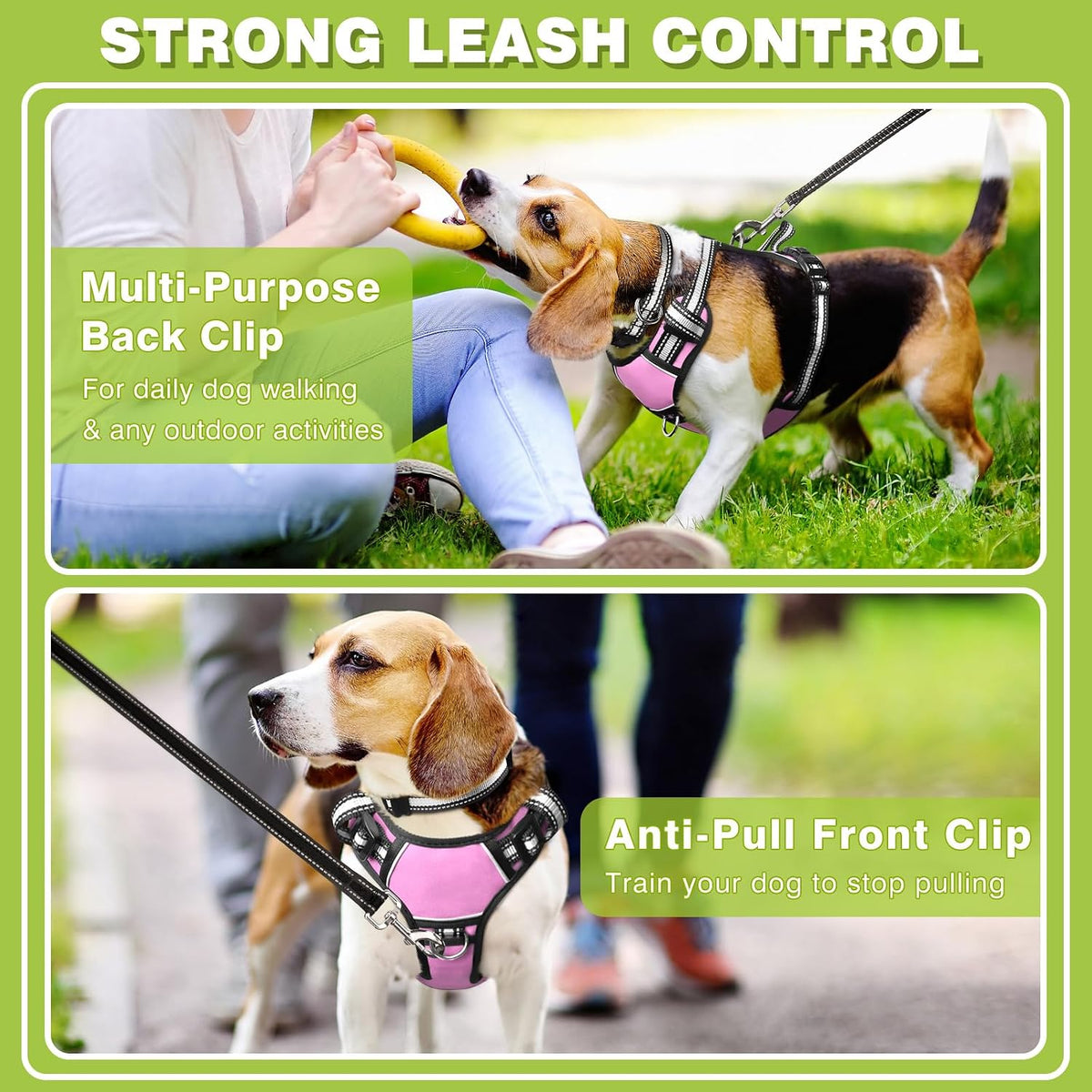 WINSEE Dog/Pet Harnesses No Pull with Dog Collar - X-Large / Pink - image 3