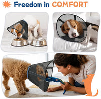 Dog Cone Collar to Stop Licking: Breathable Mesh Elizabeth Recovery Collar Alternative with Soft Padded After Surgery Neuter Spay Wound, for Large Medium, Small Dogs, Normal Eating and Drinking