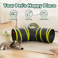 Love's cabin Cat Tunnel for Indoor Cats - Black&Yellow / S (23.6"x13"x11") - image 3