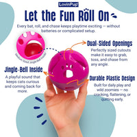 Large Cat Ball Toy with Bell, Blue - Blue - 1 Pack - image 2