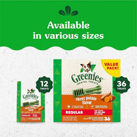 Greenies Regular Dental Dog Treats, Sweet Potato Flavor, 12 oz. Pack (12 Treats)